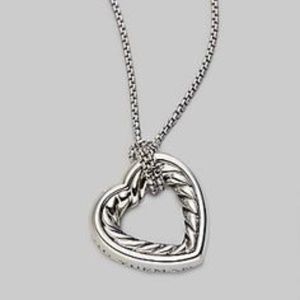 David Yurman Open Heart Necklace Sterling Silver